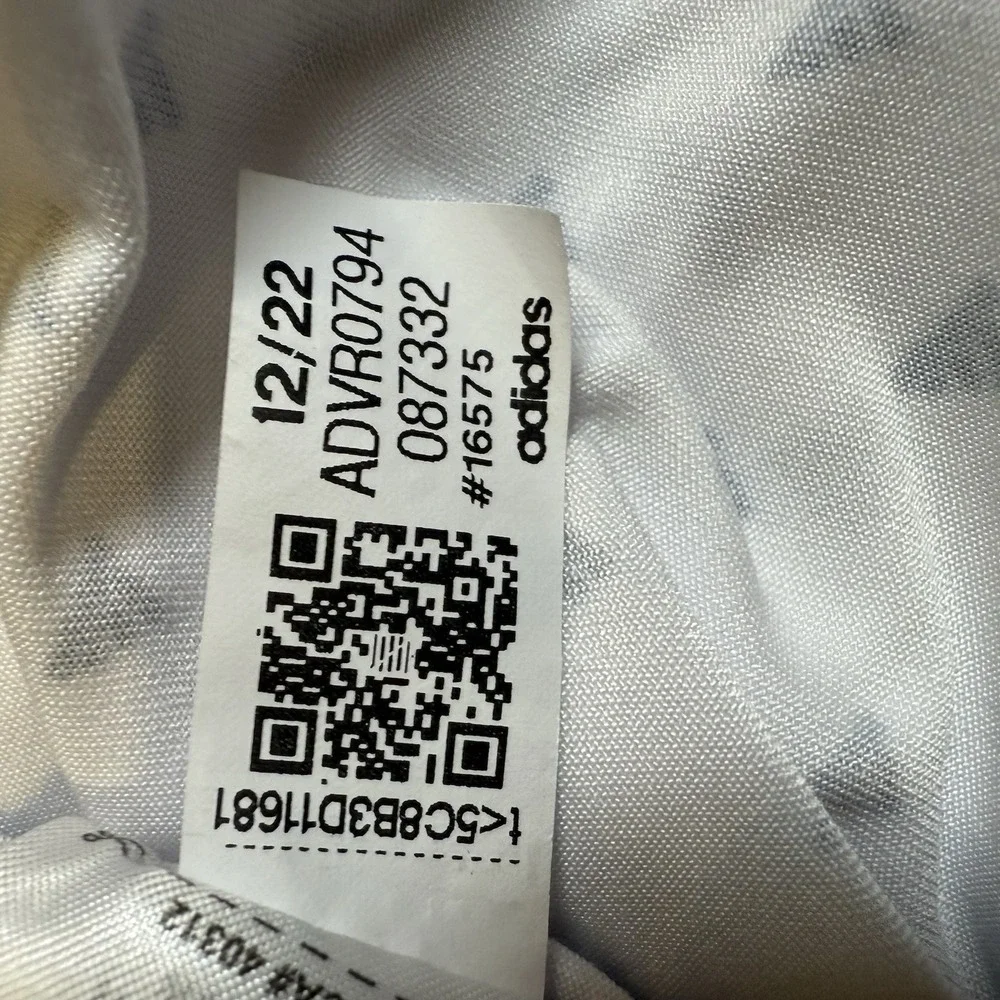 Adidas Golf Polo Men 2XL White All Over Logo Stretch Spandex Performance Athletc